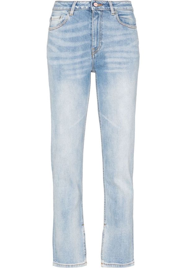 GANNI Beksi raka jeans med delad fåll - Blå