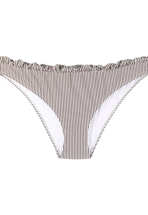 GANNI bikinitrosor med rysch - Brun