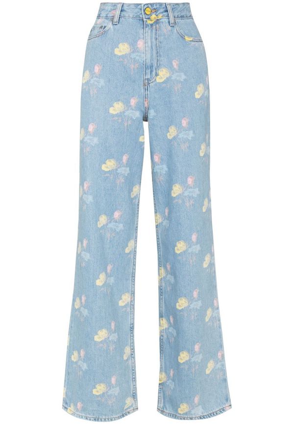 GANNI blommiga jeans - Blå
