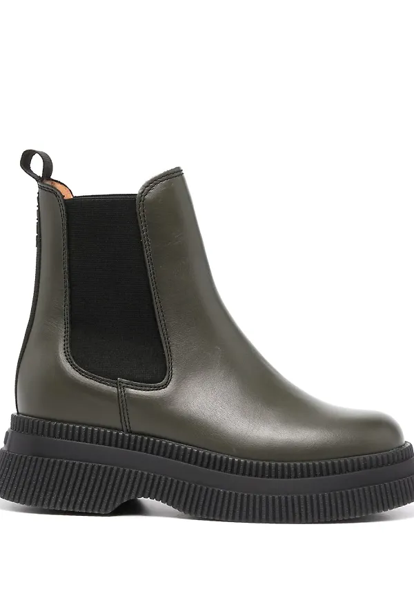 GANNI Chelsea-boots - Grön