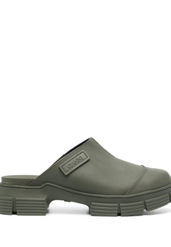 GANNI City slip-ons med grov sula - Grön