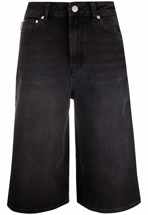 GANNI croppade culottes i denim - Svart