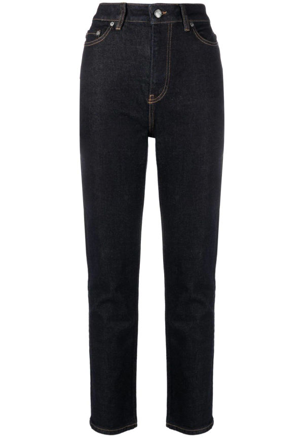 GANNI croppade slim fit-jeans - Blå