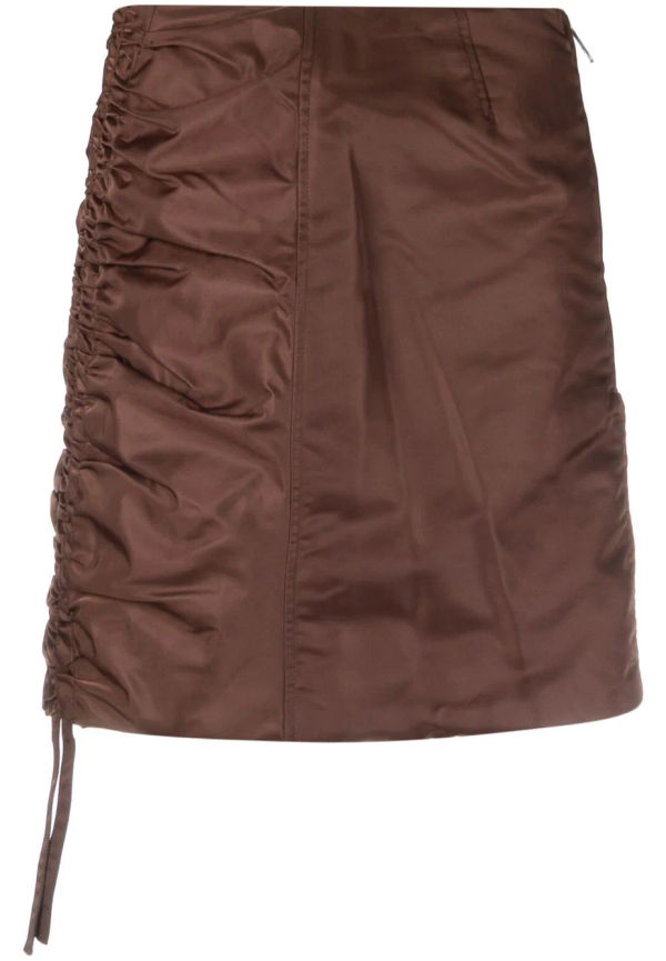 GANNI draperad minikjol - Brun