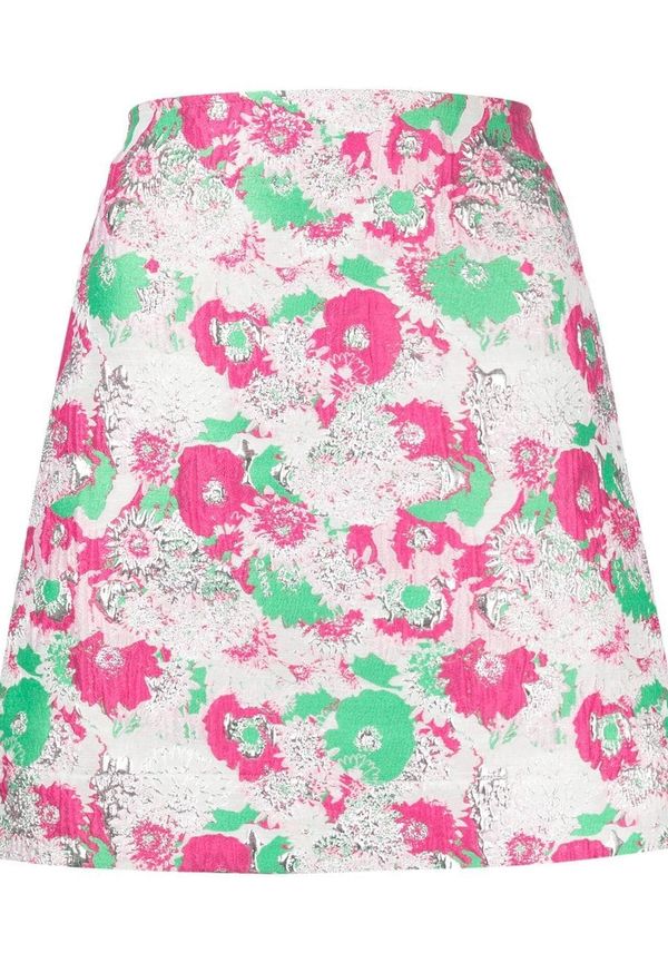 GANNI floral-jacquard miniskirt - Flerfärgad