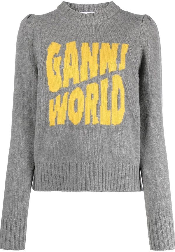 GANNI GANNI World intarsiastickad tröja - Grå