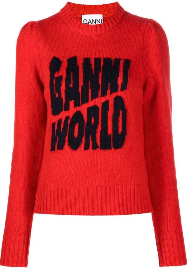 GANNI GANNI World intarsiastickad tröja - Röd