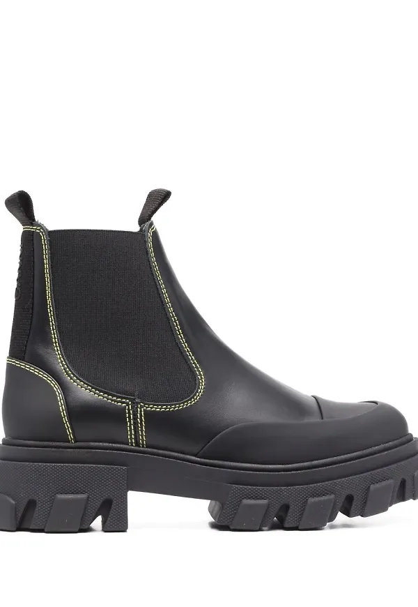 GANNI grova Chelsea-boots - Svart