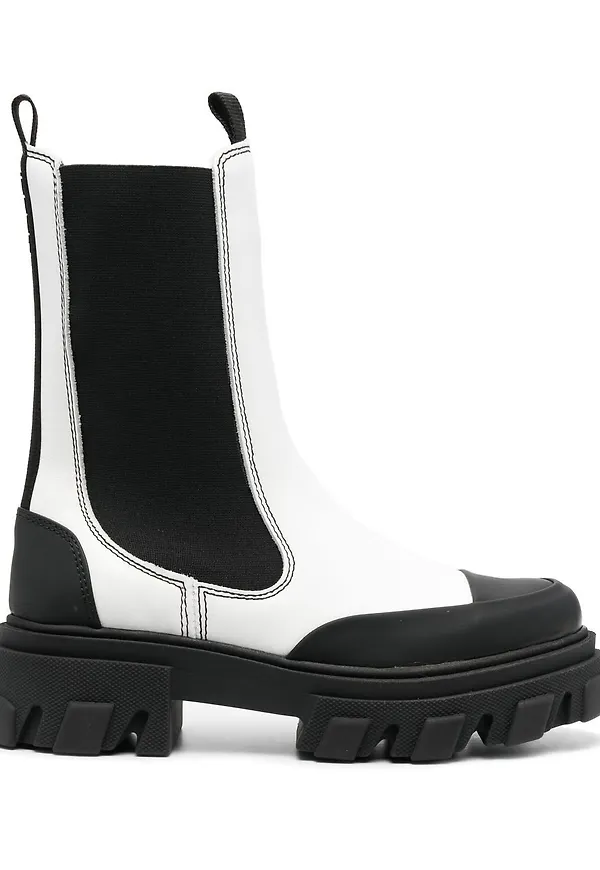 GANNI grova Chelsea-boots 50 mm - Vit