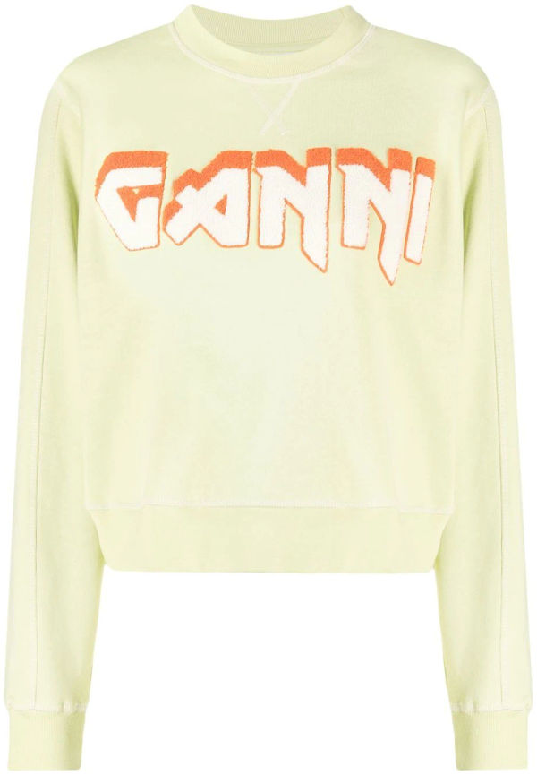 GANNI Isoli sweatshirt med rundad hals - Grön