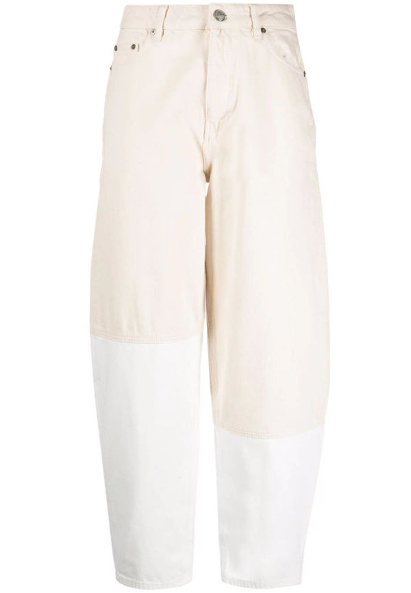 GANNI jeans med hög midja - Neutral