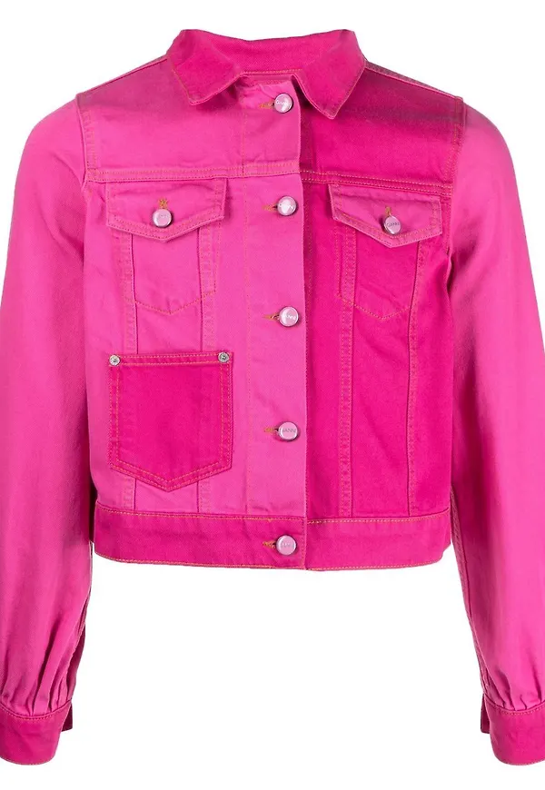 GANNI jeansjacka med knäppning - Rosa
