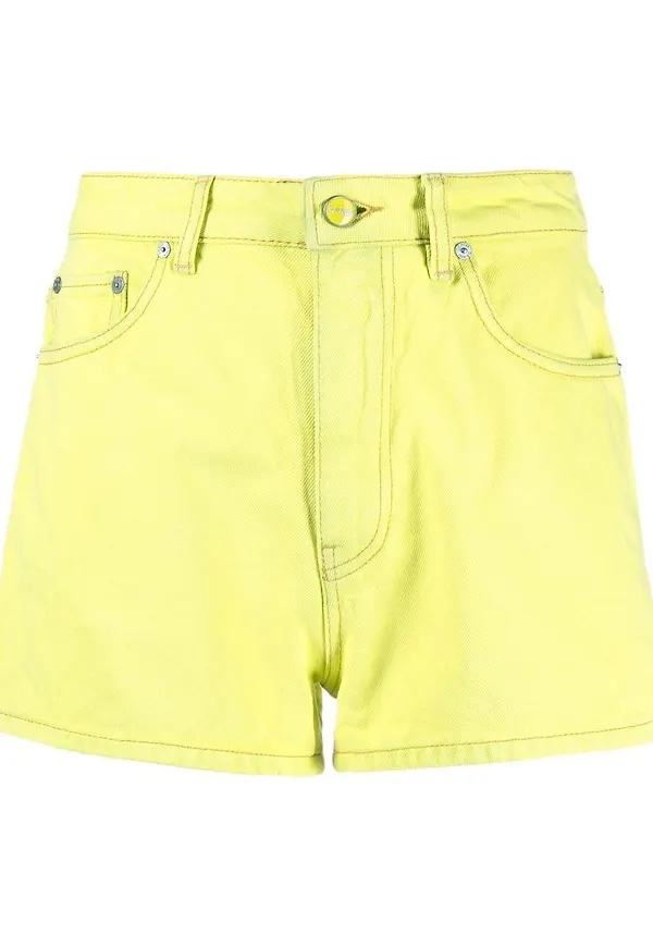 GANNI jeansshorts - Gul