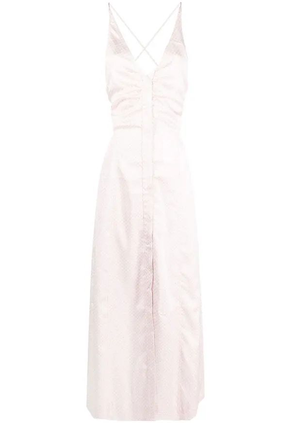 GANNI klänning med halterneck - Rosa