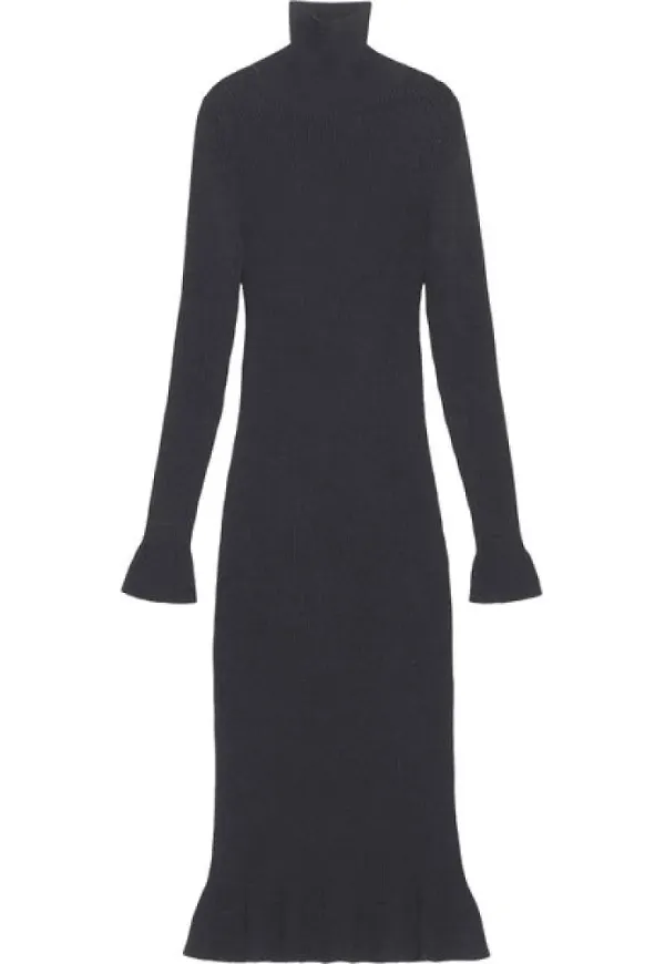 Ganni Klänning Melange Knit Navy Svart, Dam