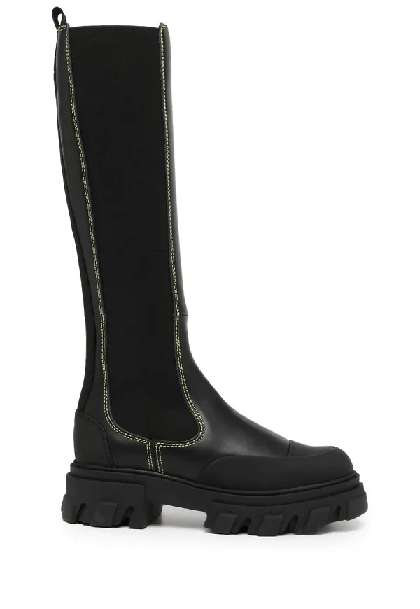GANNI knähöga Chelsea-boots - Svart