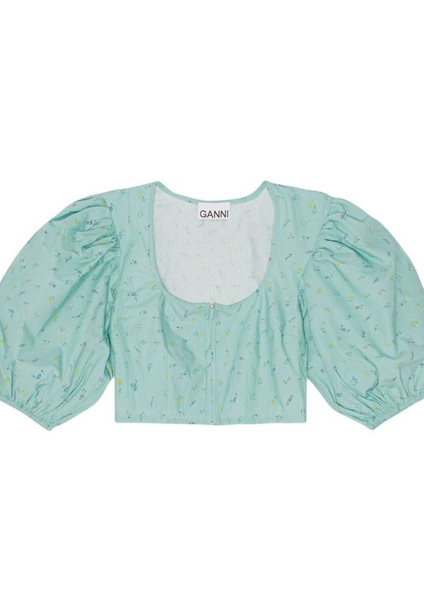GANNI kort blus med puffärm - 365
