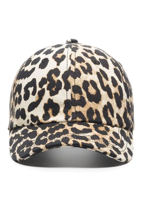 GANNI leopardmönstrad keps - Neutral