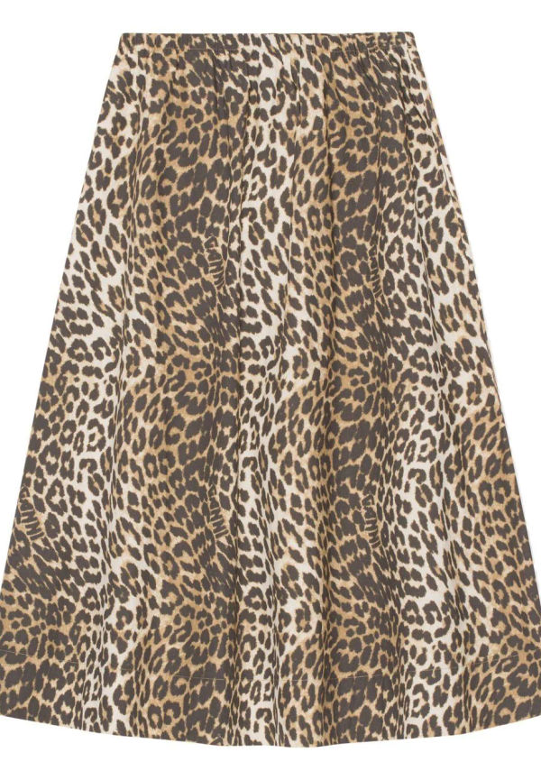GANNI leopardmönstrad midikjol - 365