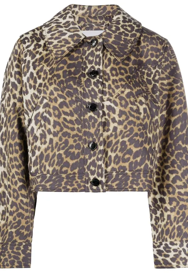 GANNI leopardmönstrad skjortjacka - Brun
