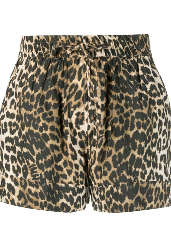 GANNI leopardmönstrade shorts - Brun