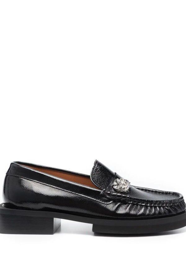 GANNI loafers i lackat läder - Svart