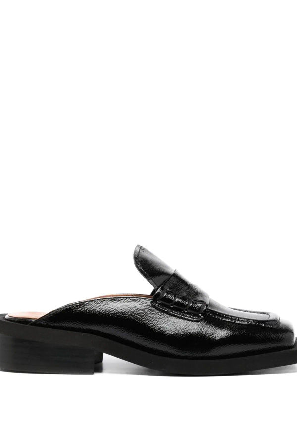 GANNI loafers med fyrkantig tå - Svart