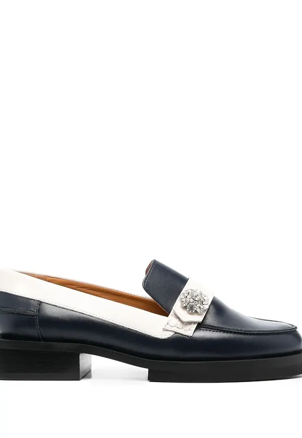 GANNI loafers med strass - Blå