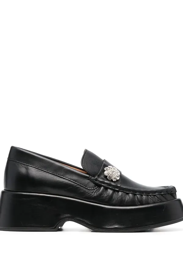 GANNI loafers med strass - Svart