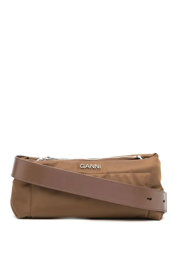 GANNI lång mini totebag - Brun