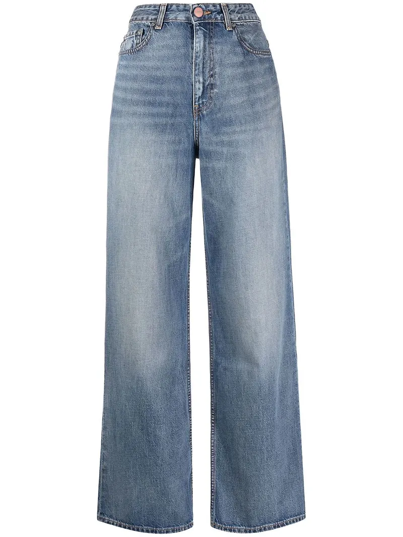 GANNI Magny jeans med vida ben - Blå