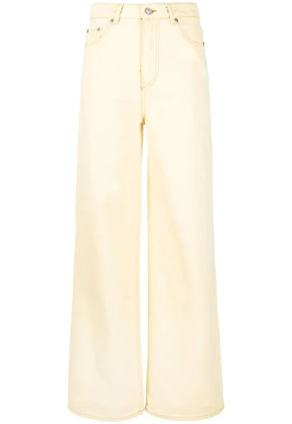 GANNI Magny jeans med vida ben - Gul