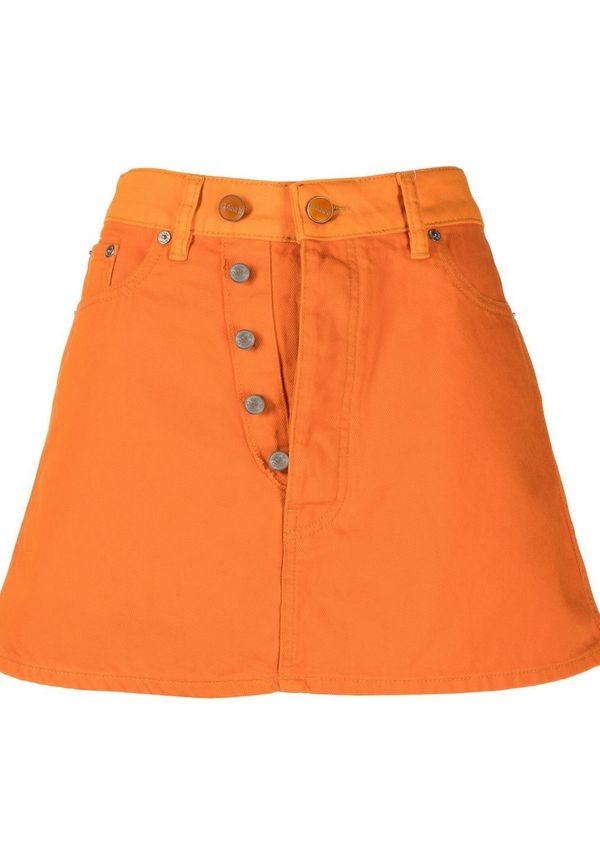 GANNI minikjol med knäppning - Orange