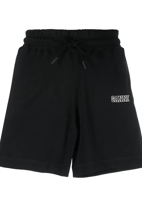 GANNI mjukisshorts med broderad logotyp - Svart
