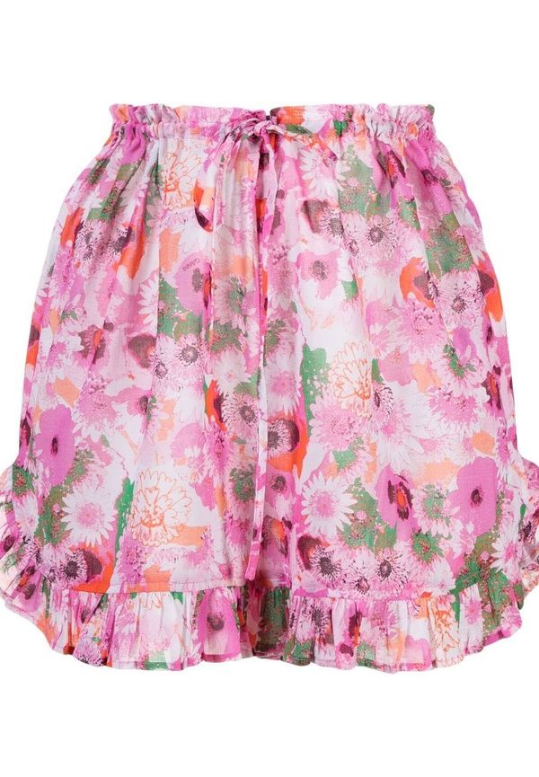 GANNI mönstrade shorts med hög midja - Rosa