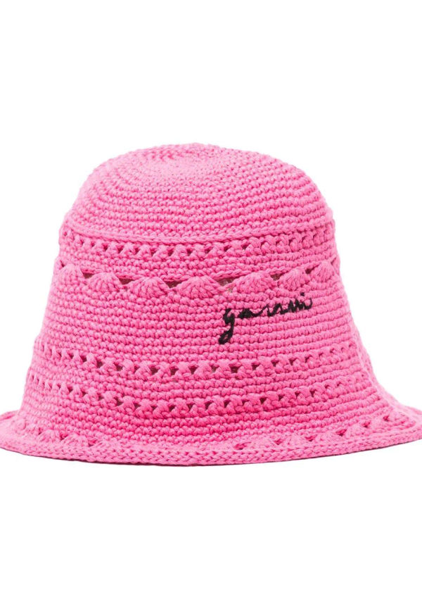 GANNI mössa med broderad logotyp - Rosa