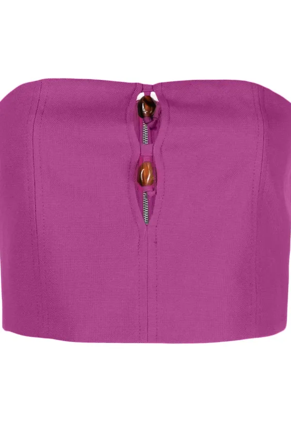GANNI pärlprydd croptop - Lila