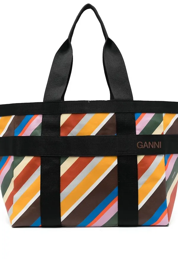 GANNI randig totebag - Orange