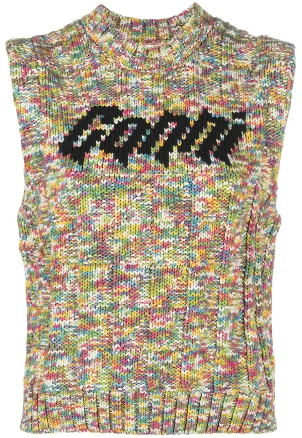 GANNI Rope stickad topp - Gul