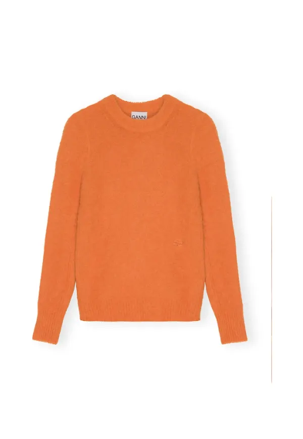 Ganni Round-neck Knitwear Orange, Dam
