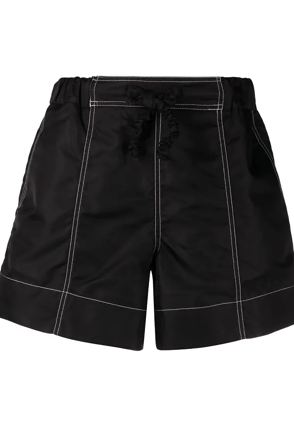 GANNI shorts med dragsko - Svart