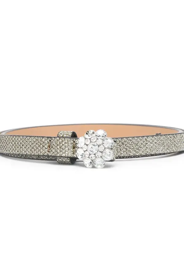 GANNI skärp med strass - Guldfärgad