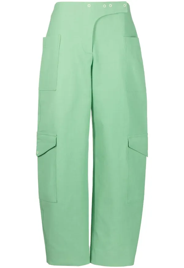 GANNI slacks i cargomodell - Grön