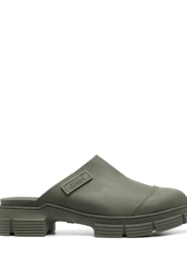 GANNI slip-ons i gummi - Grön