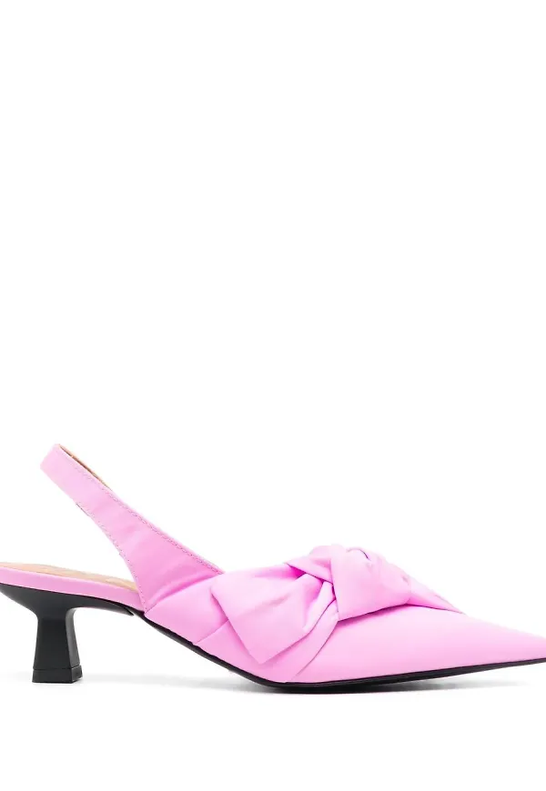 GANNI slip-ons med slingback-läder - Rosa