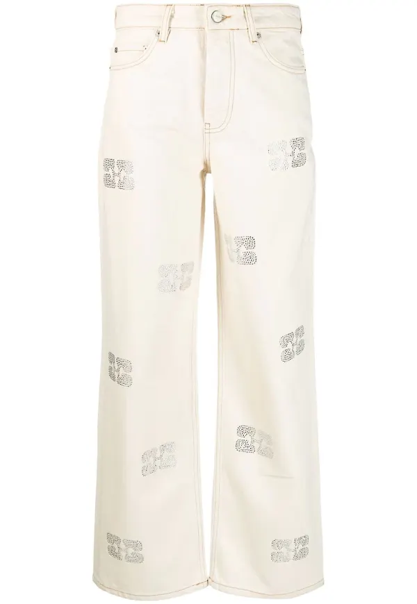 GANNI Sparkle Izey straight-jeans - Neutral