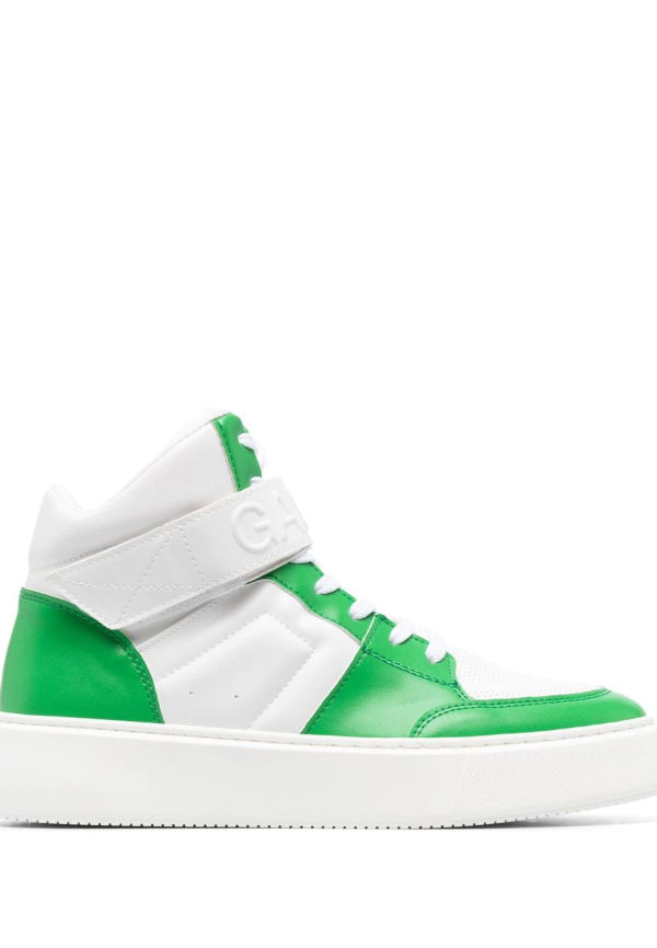 GANNI Sporty höga lädersneakers - Grön