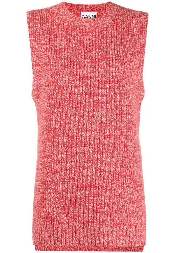 GANNI stickad västtopp - Rosa