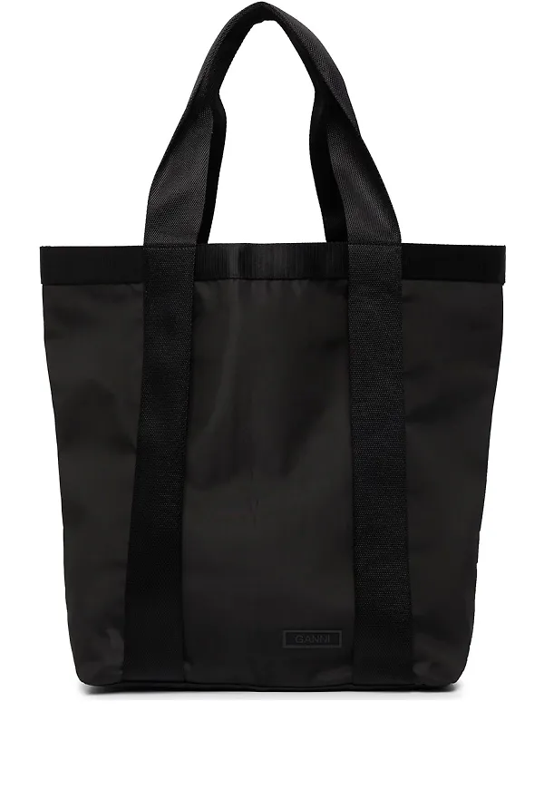GANNI stor återvunnen totebag - Svart