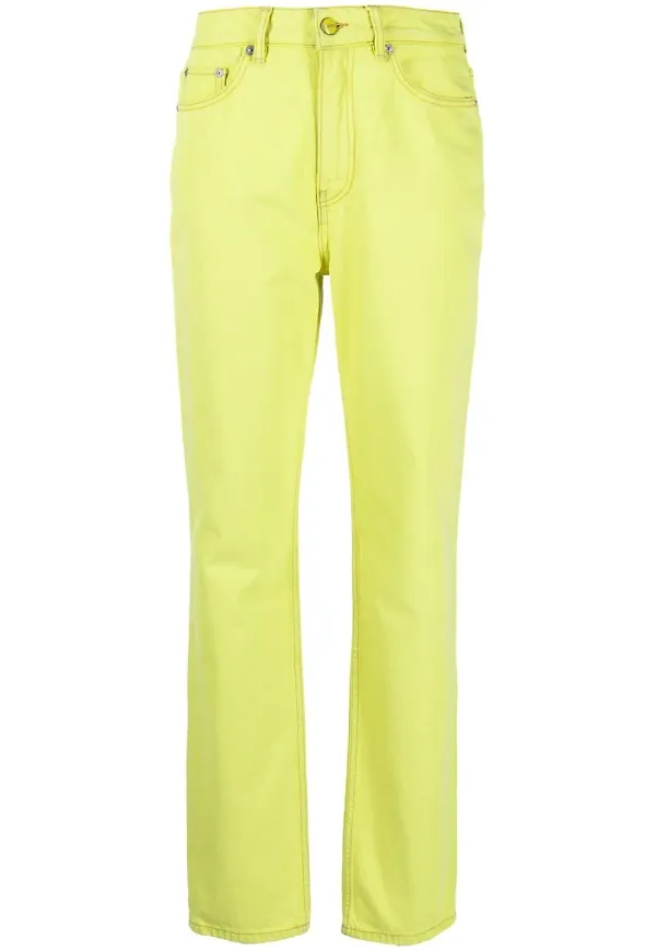 GANNI straight-jeans - Gul